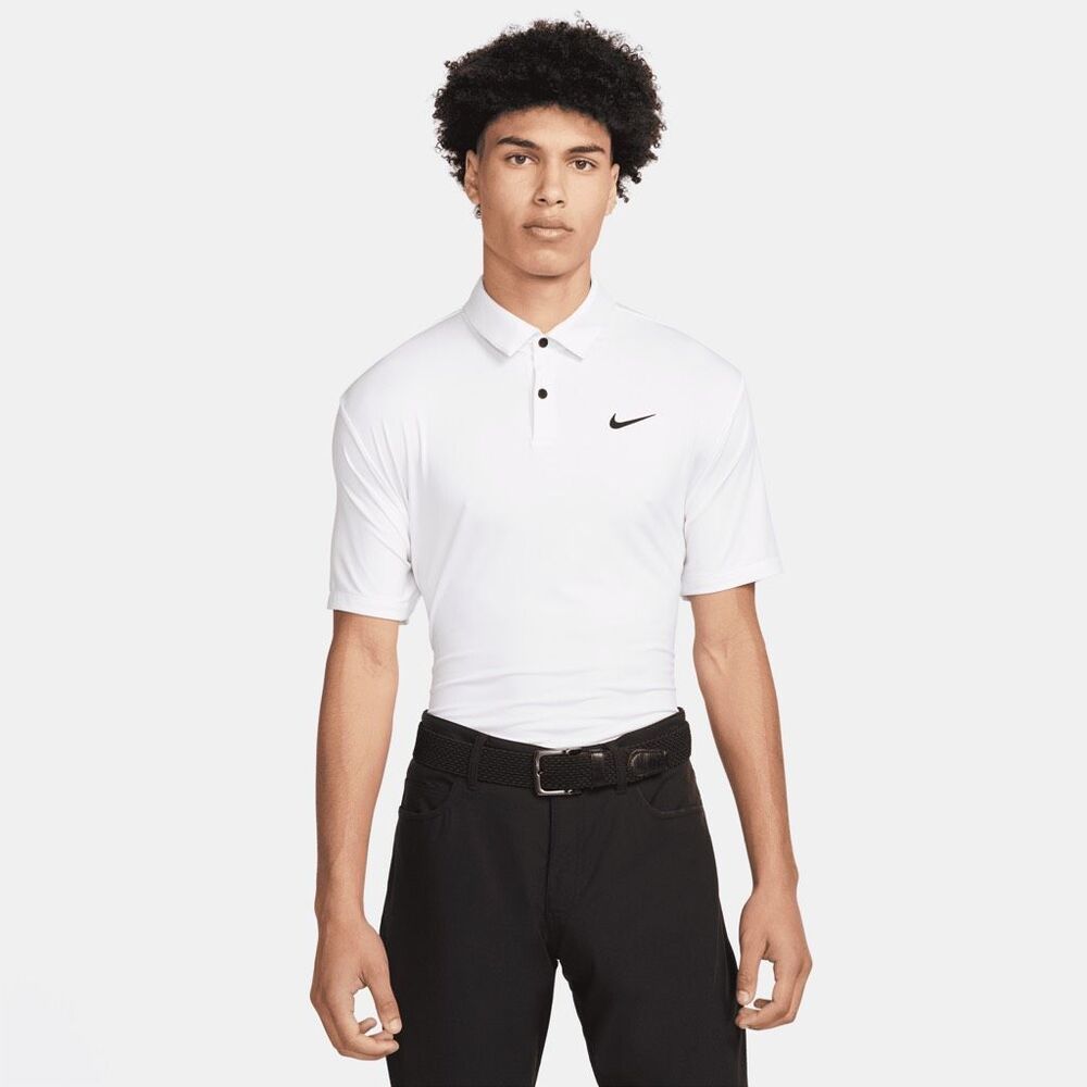 Polo De Golf Liso Para Hombre Nike Dri-FIT Tour - Blanco Size L
